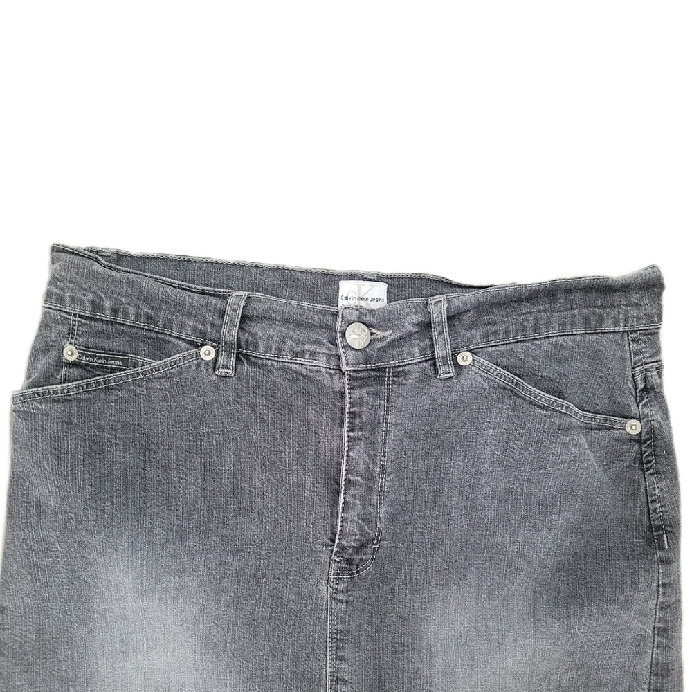Y2K Calvin Klein Vintage Black Denim Maxi Skirt Western Wash - Picture 3 of 9